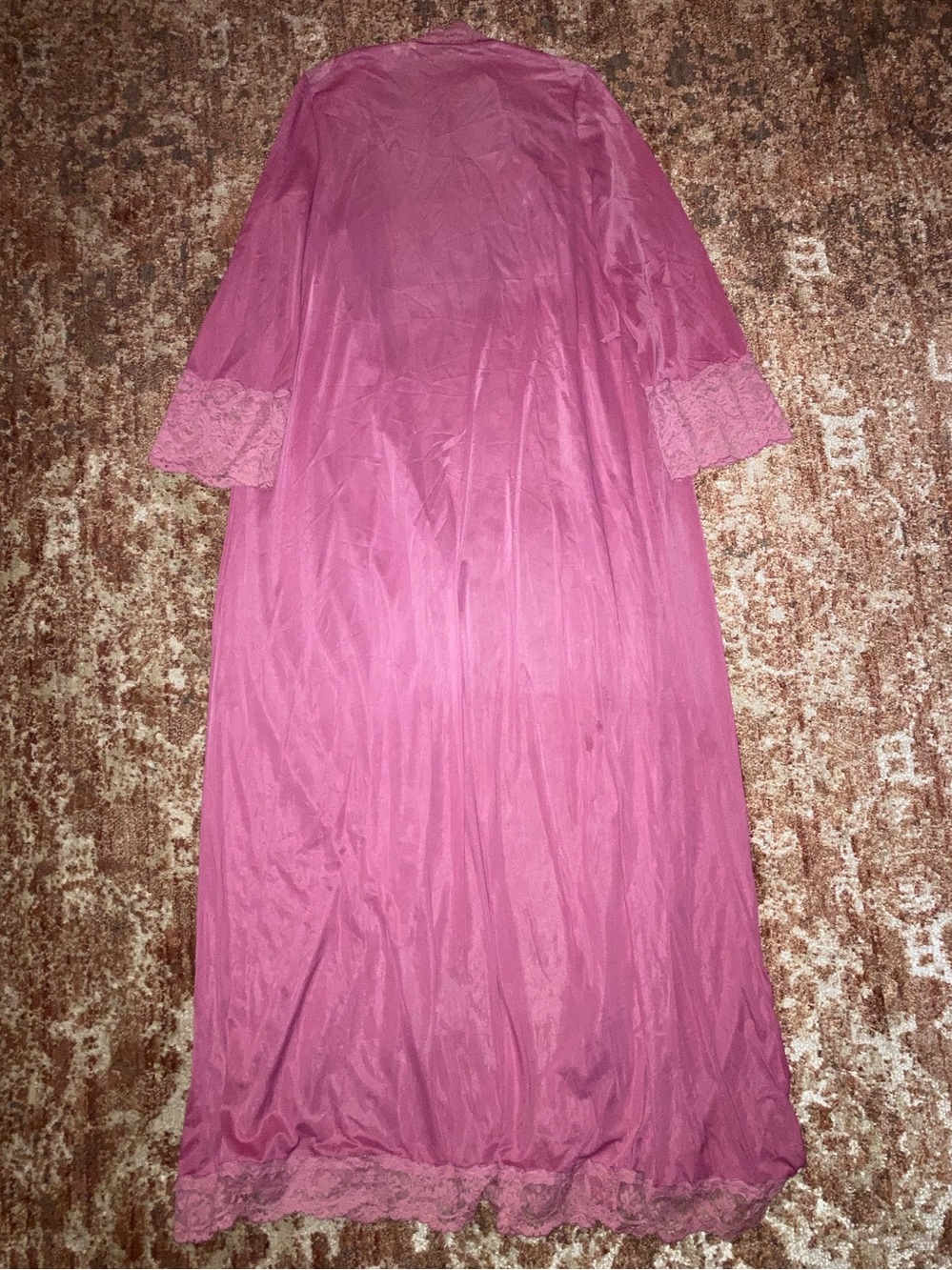 Olga Pink Lace Slip & Robe Set - Picture 7 of 9